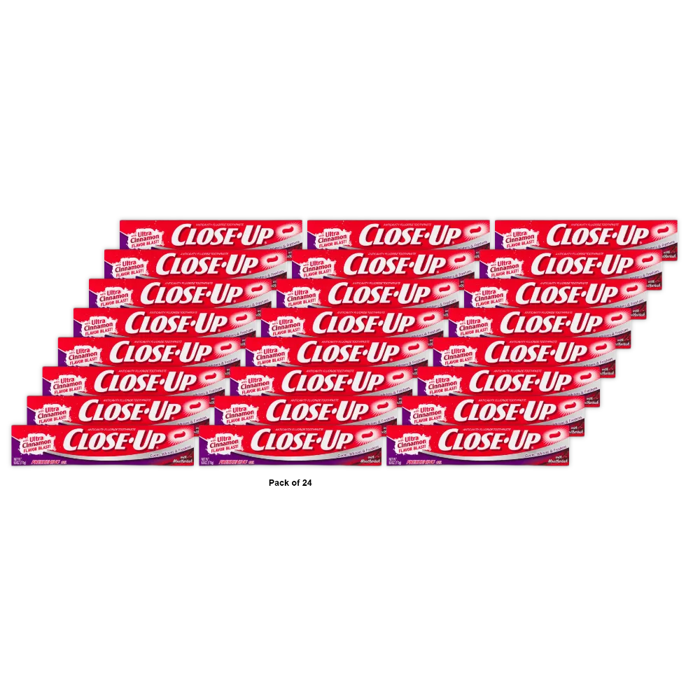Close Up Cinnamon Red Gel Anticavity Fluoride Toothpaste 6Oz (Pack of 24)