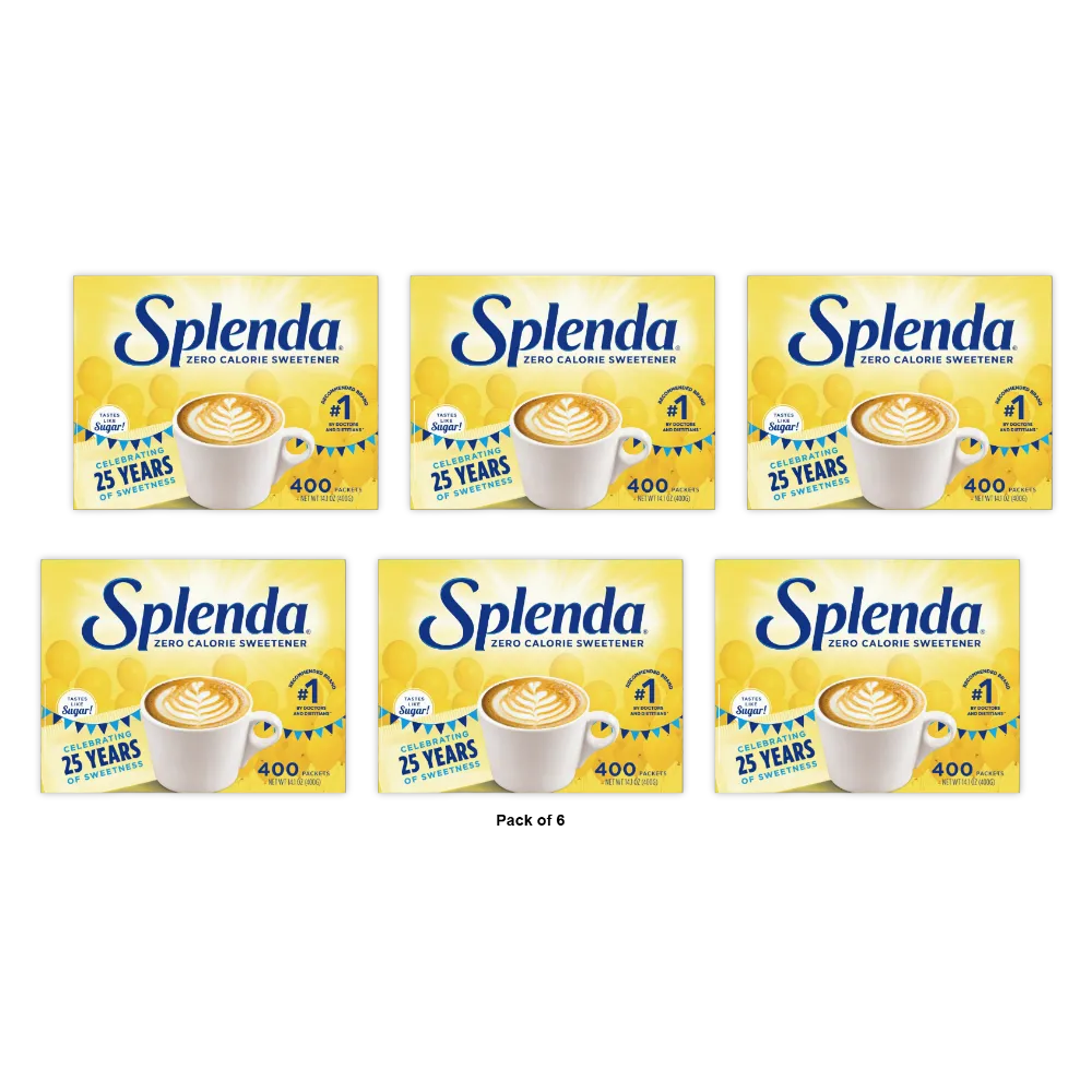 Splenda No Calorie Sweetener 400 Count Packets 14.1oz (Pack of 6)