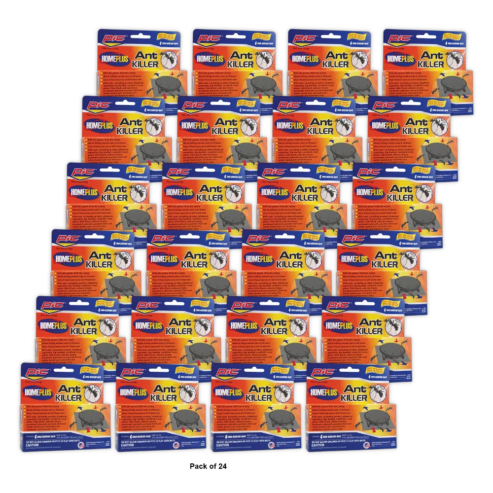 Home Plus Ant Killer Plastic Bait Stations 4 Count 0.8Oz (Pack of 24)