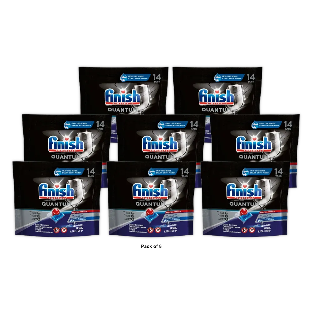 Finish Quantum Dishwasher Tabs 14 Count 6.1oz (Pack of 8)