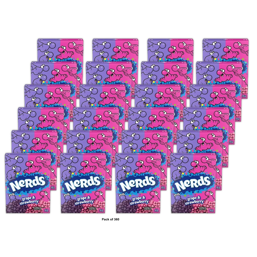 Wonka Nerds Grape Strawberry Candies 1.6Oz (Pack of 360)
