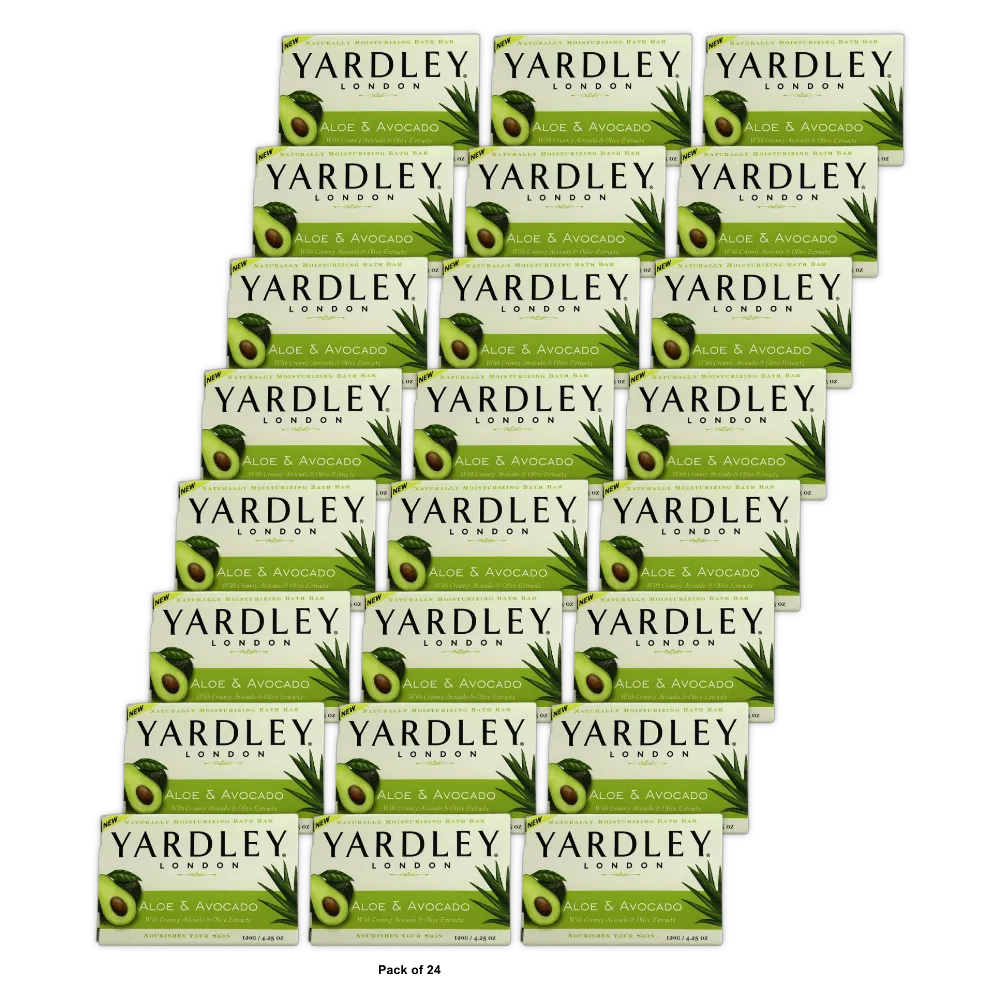 Yardley London Moisturizing Bar Soap Fresh Aloe With Avocado4.25Oz (Pack of 24)