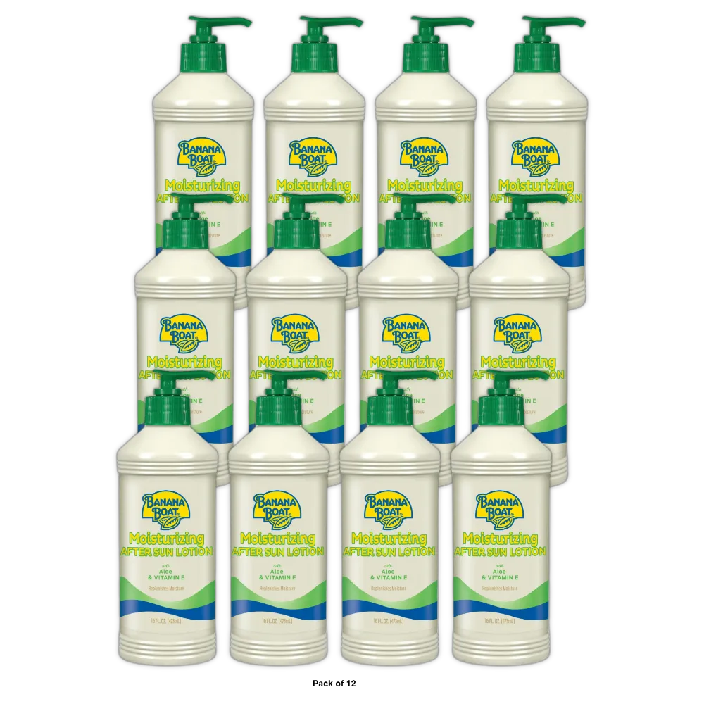 Banana Boat Moisturizing Aloe After Sun Lotion 16Oz (Pack of 12)