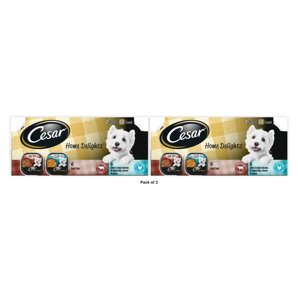 Cesar Home Delights Beef & Chicken 3.5 Oz (Pack Of 2)