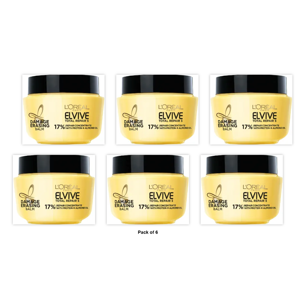 Loreal Paris Advanced Haircare Total Repair 5 Damage Erasing Balm 8.5Oz (Pack of 6)