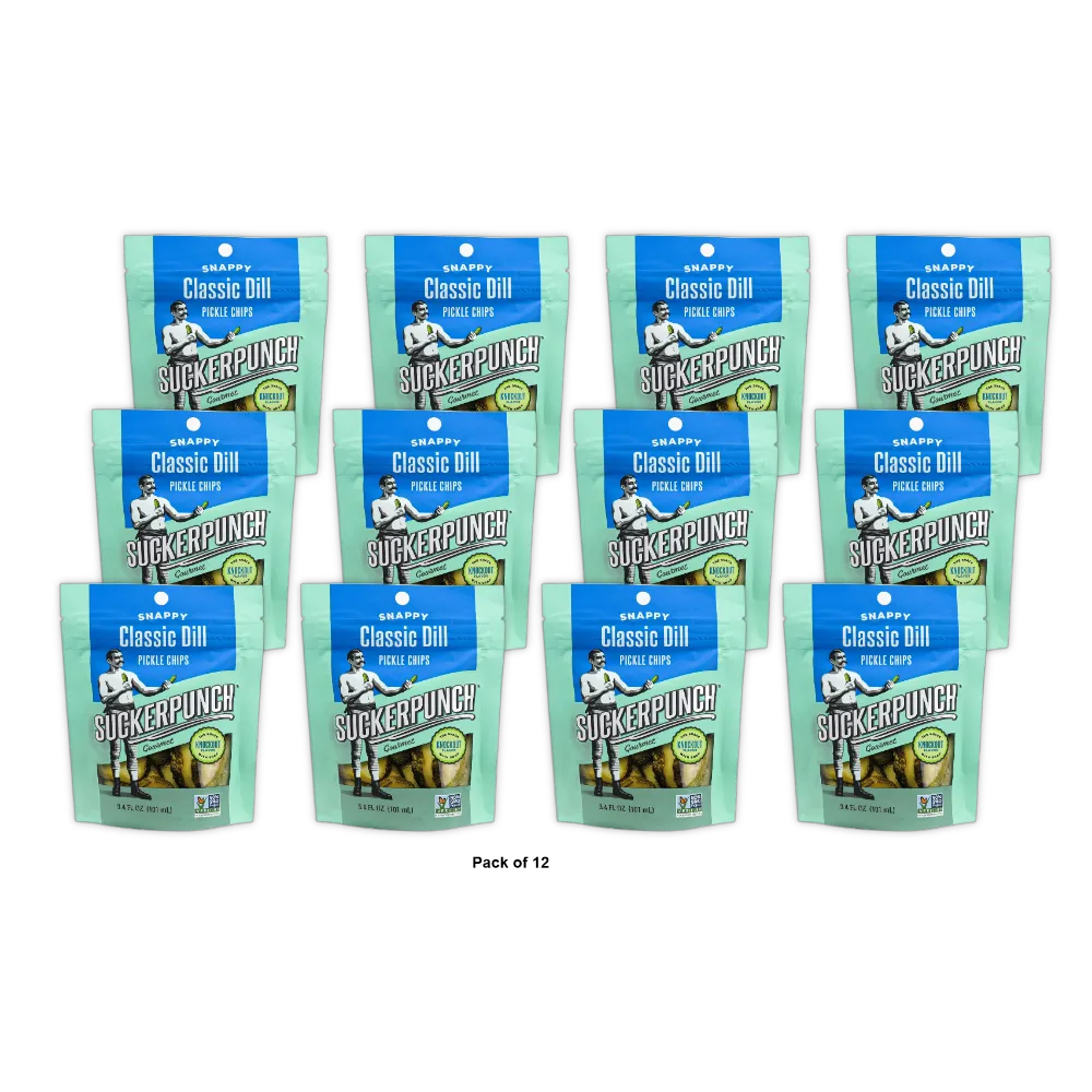 SuckerPunch Pickle Chips Dill 3.4 oz (Pack of 12)