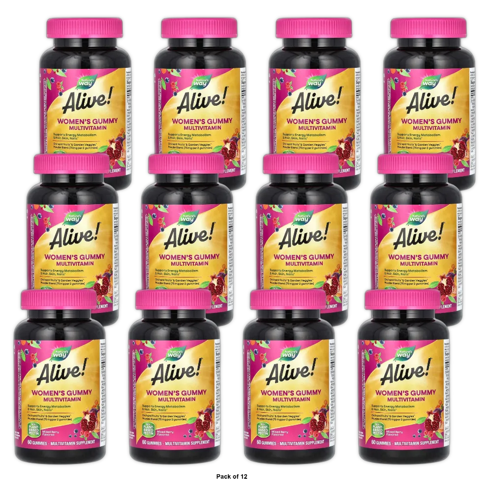 Natures Way Alive Womens Gummy Vitamins60 Ea 7.05oz (Pack of 12)