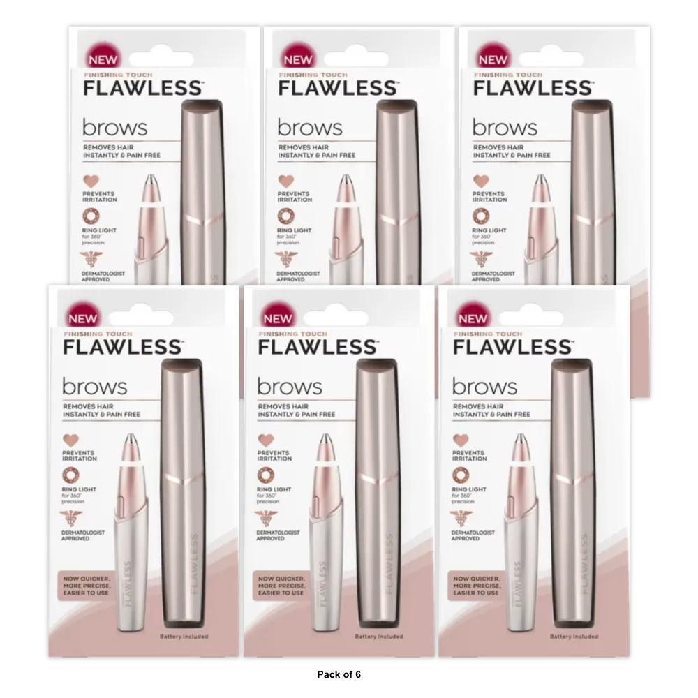 Finishing Touch Flawless Brows Eyebrow Hair Remover Electric Razor For Women 0.04Oz (Pack Of 6)