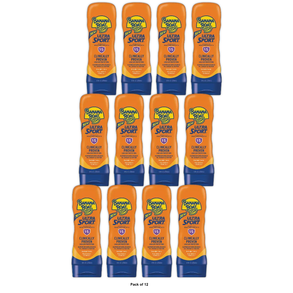 Banana Boat port Performance Sunscreen Lotion SPF 15 8Oz (Pack of 12)