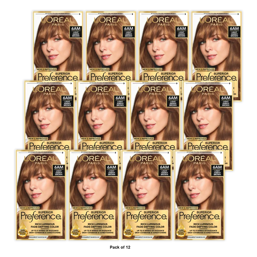 Loreal Preference Hair Color Light Amber Brown 6Amkit8Oz (Pack Of 12)