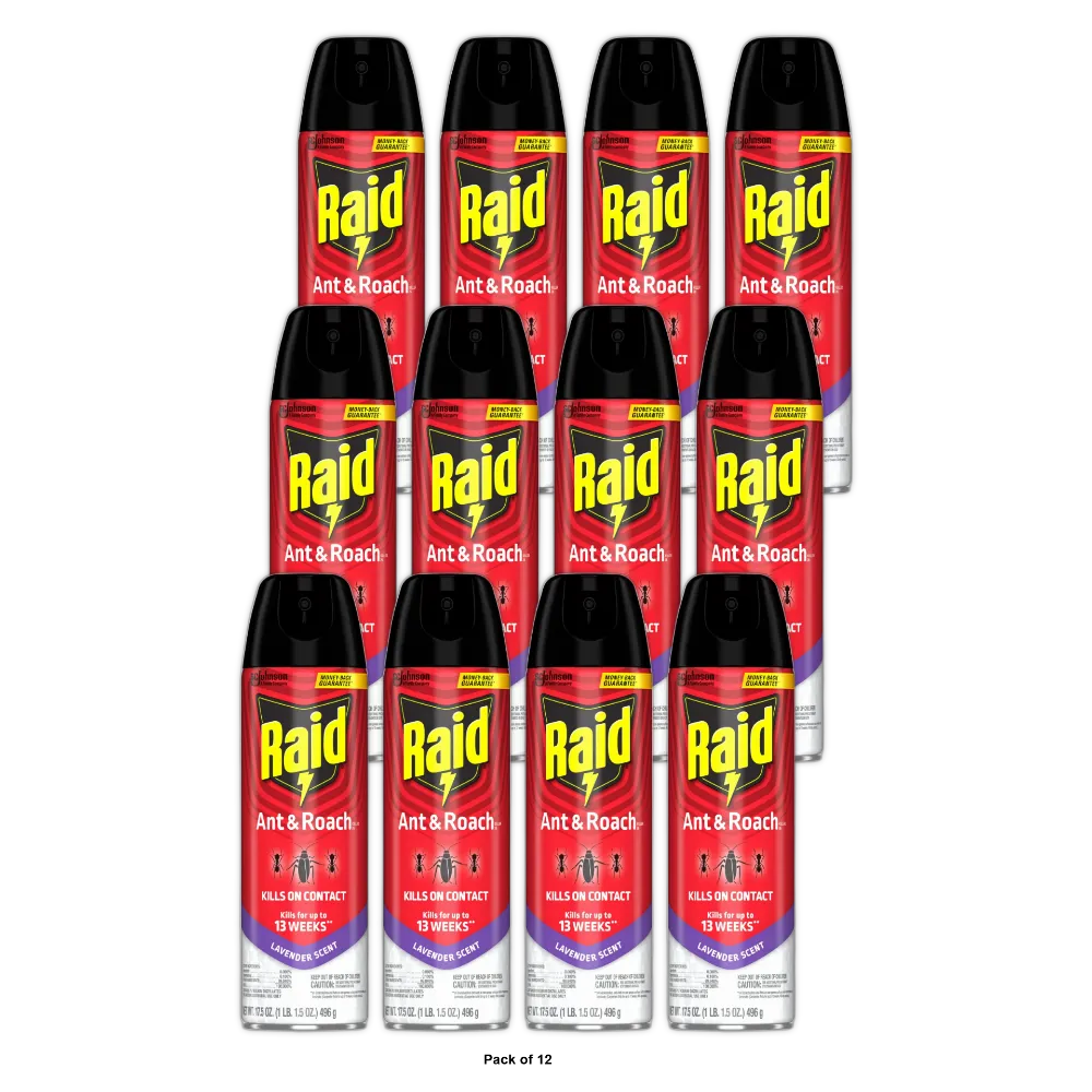Raid Ant And Roach Killer Lavender Scent 17.5Oz (Pack of 12)