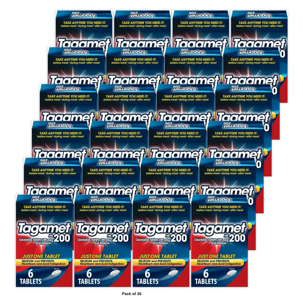 Tagament Hb 200 Mg Acid Reducer Tablets6 Ea 0.48oz (Pack of 36)