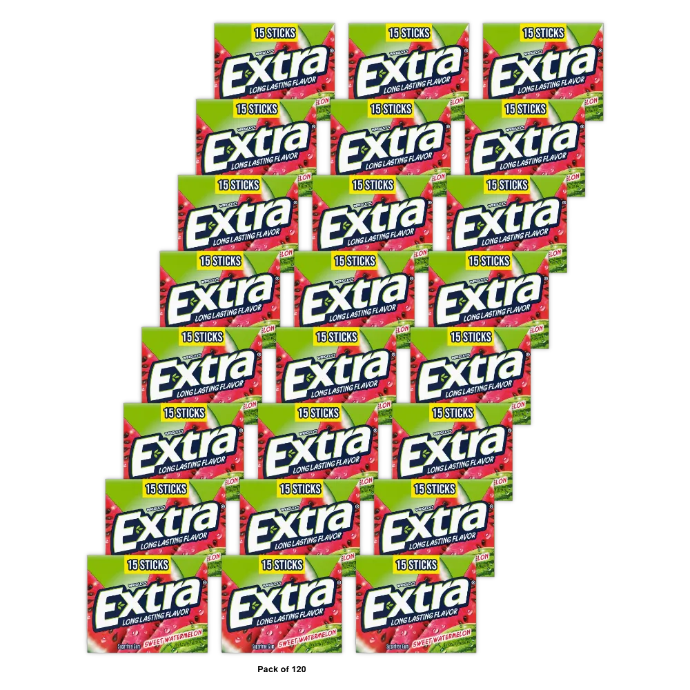 Wrigley'S Extra Long Lasting Watermelon 12X10 0.11Oz (Pack Of 120)