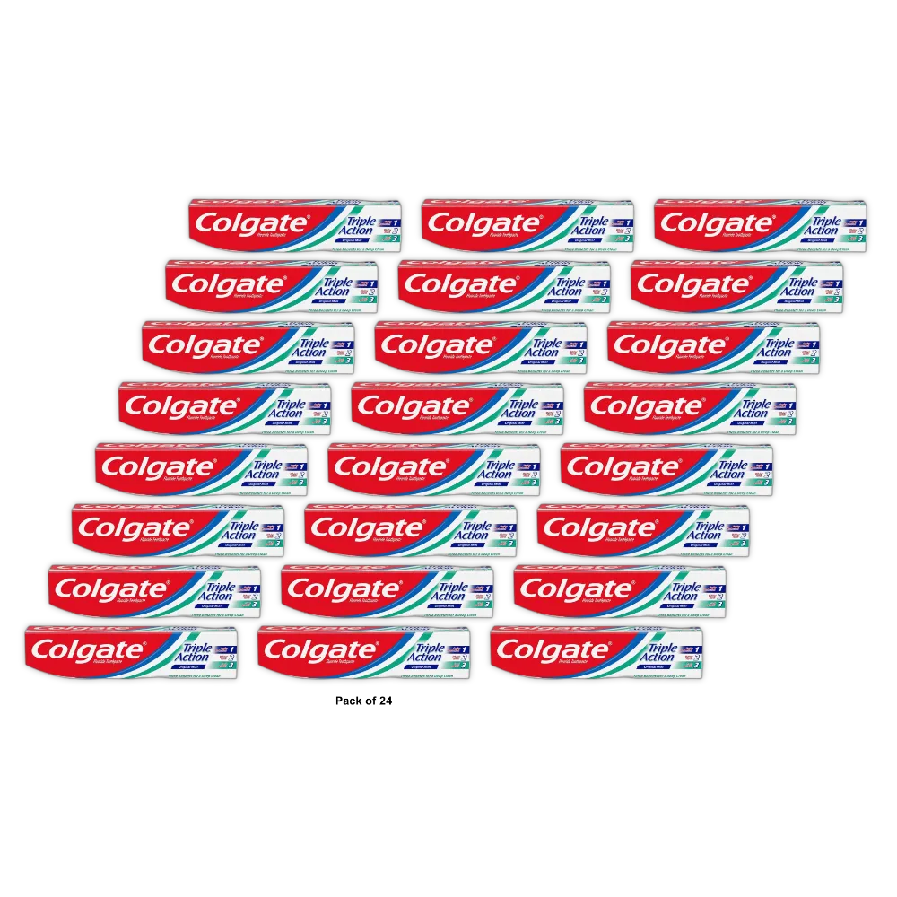 Colgate Triple Action Original Mint Toothpaste 4.0Oz (Pack of 24)