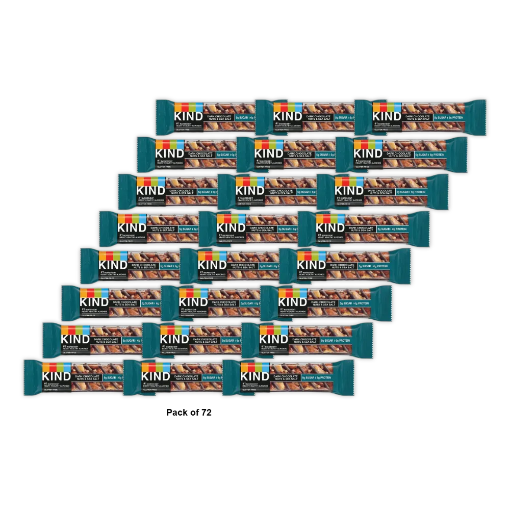 Kind Fruit And Nut Bar Dark Chocolate Nuts And Sea Salt 1.4Oz (Pack of 72)