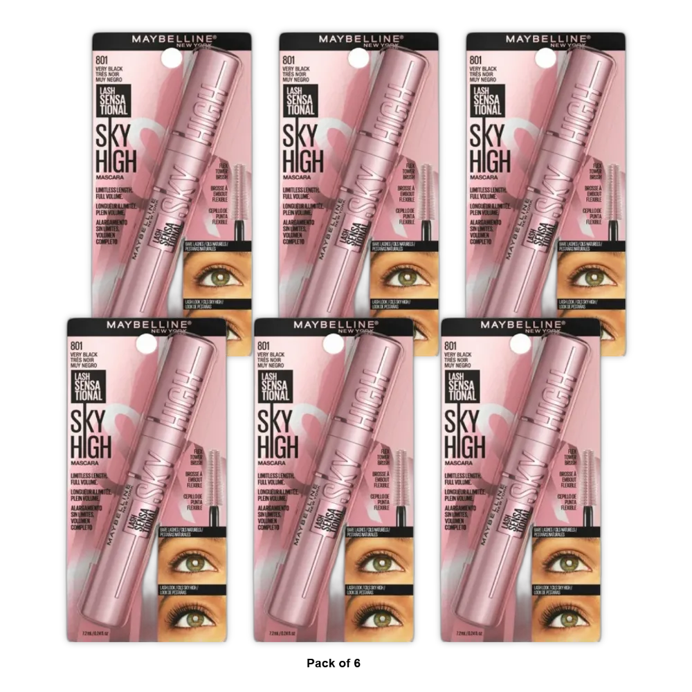Maybelline New York Sky High Washable Mascara Makeup Volumizing 0.32oz (Pack of 72)