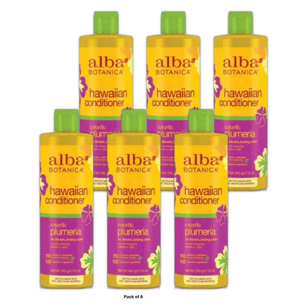 Alba Botanica Plumeria Replenishing Hair Conditioner 12Oz (Pack of 6)