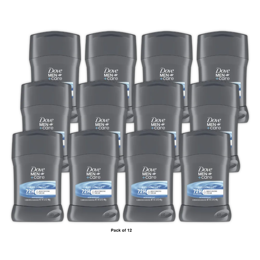 Dove Men And Care Deodorant Stick Clean Comfort 1.7Oz (Pack of 12)