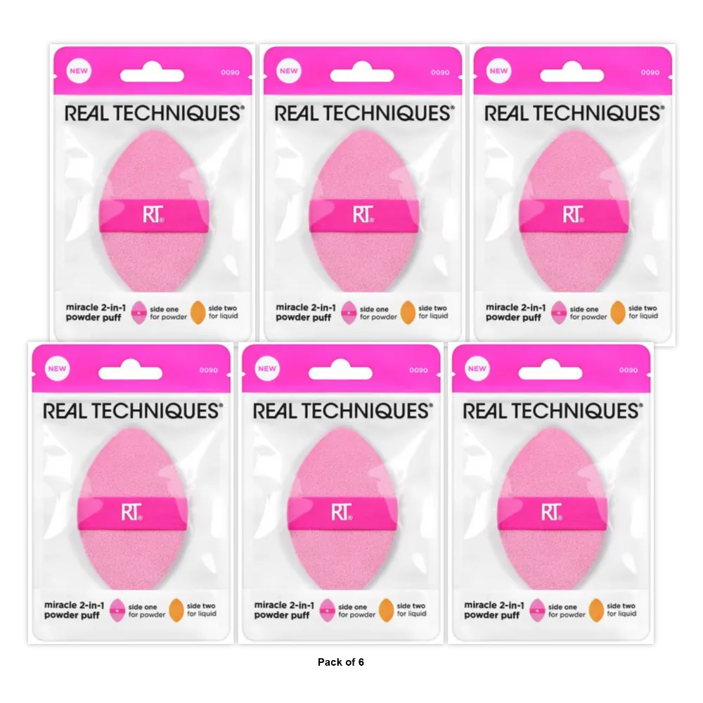 Real Techniques Miracle 2-In-1 Powder Puff 1 Ct (Pack of 16)