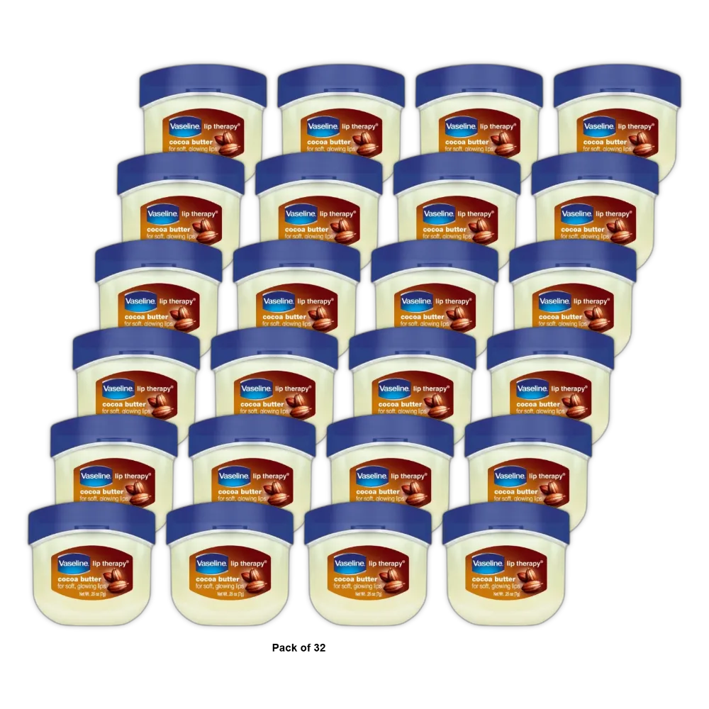 Vaseline Lip Therapy Cocoa Butter 0.25 Oz (Pack Of 32)