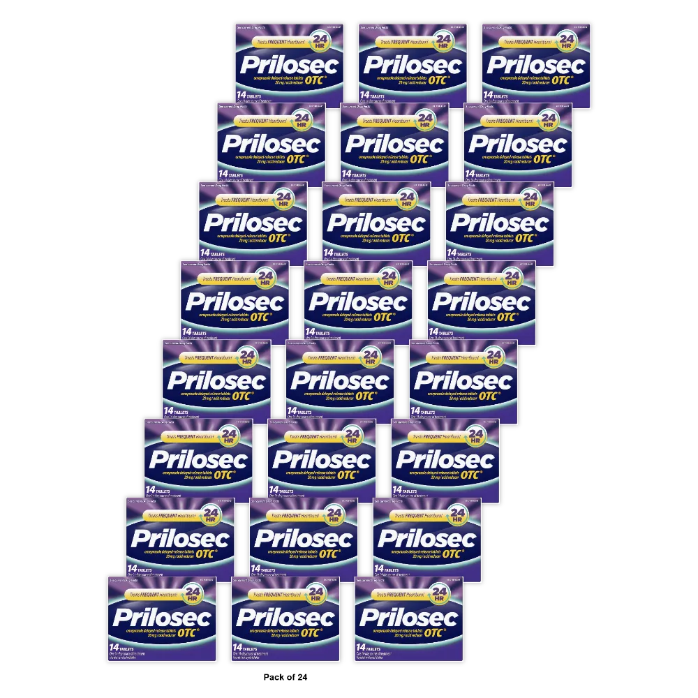 Prilosec 20 Mg Otc Acid Reducer Tablets To Relieve Heartburn14 Ea 0.64Oz (Pack Of 24)