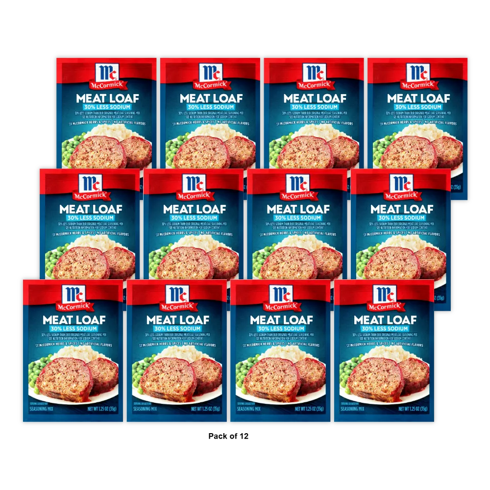 Mccormick Meat Loaf Seasoning Mix 30% Less Sodium 1.25Oz (Pack Of 12)