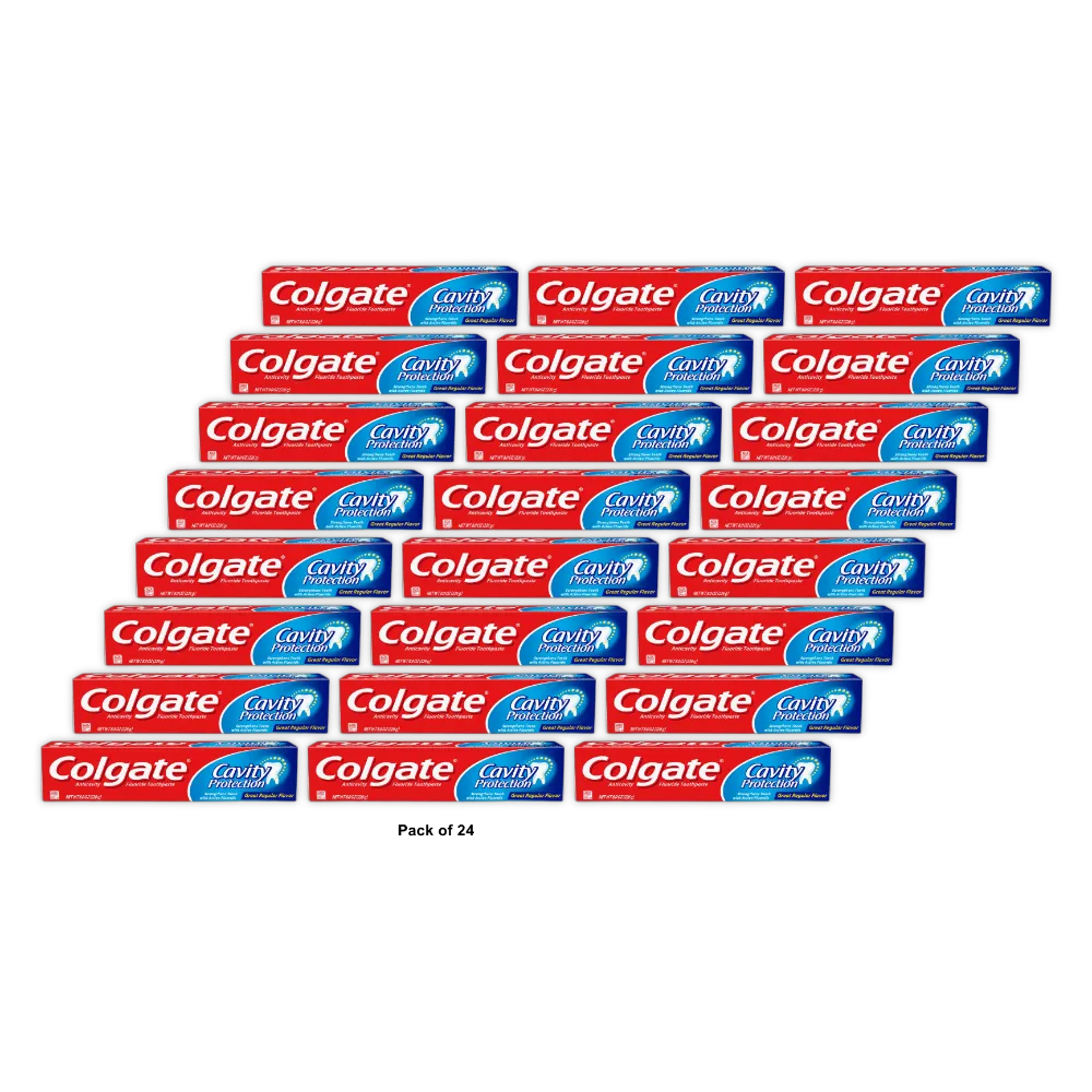 Colgate Anticavity Fluoride Toothpaste Cavity Protection 8Oz (Pack of 24)
