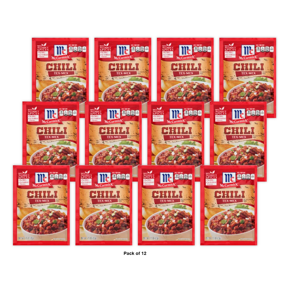 Mccormick Tex-Mex Chili Seasoning Mix 1.25Oz (Pack Of 12)