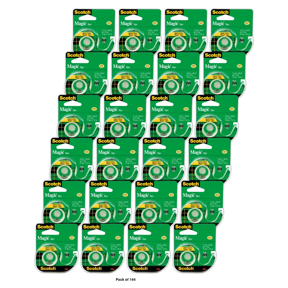 3M Scotch Magic Matte Finish Tape 0.75in x 300in 4Oz (Pack of 144)