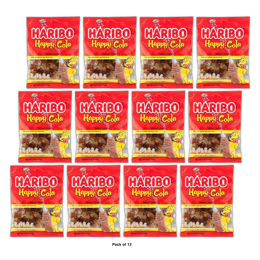 Haribo Happy Cola Gummi Candy 5Oz (Pack of 12)