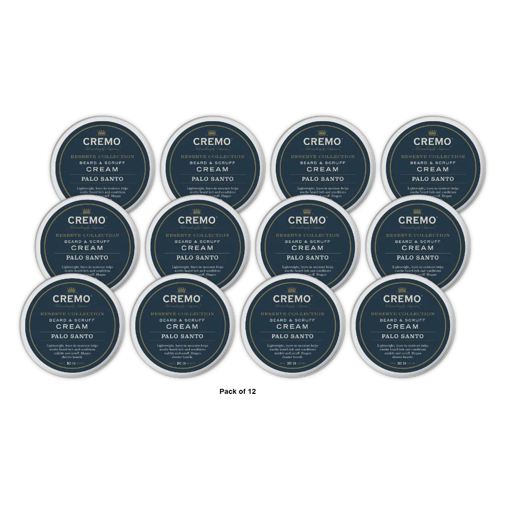 Cremo Beard & Scruff Cream Palo Santo 4oz (Pack of 12)