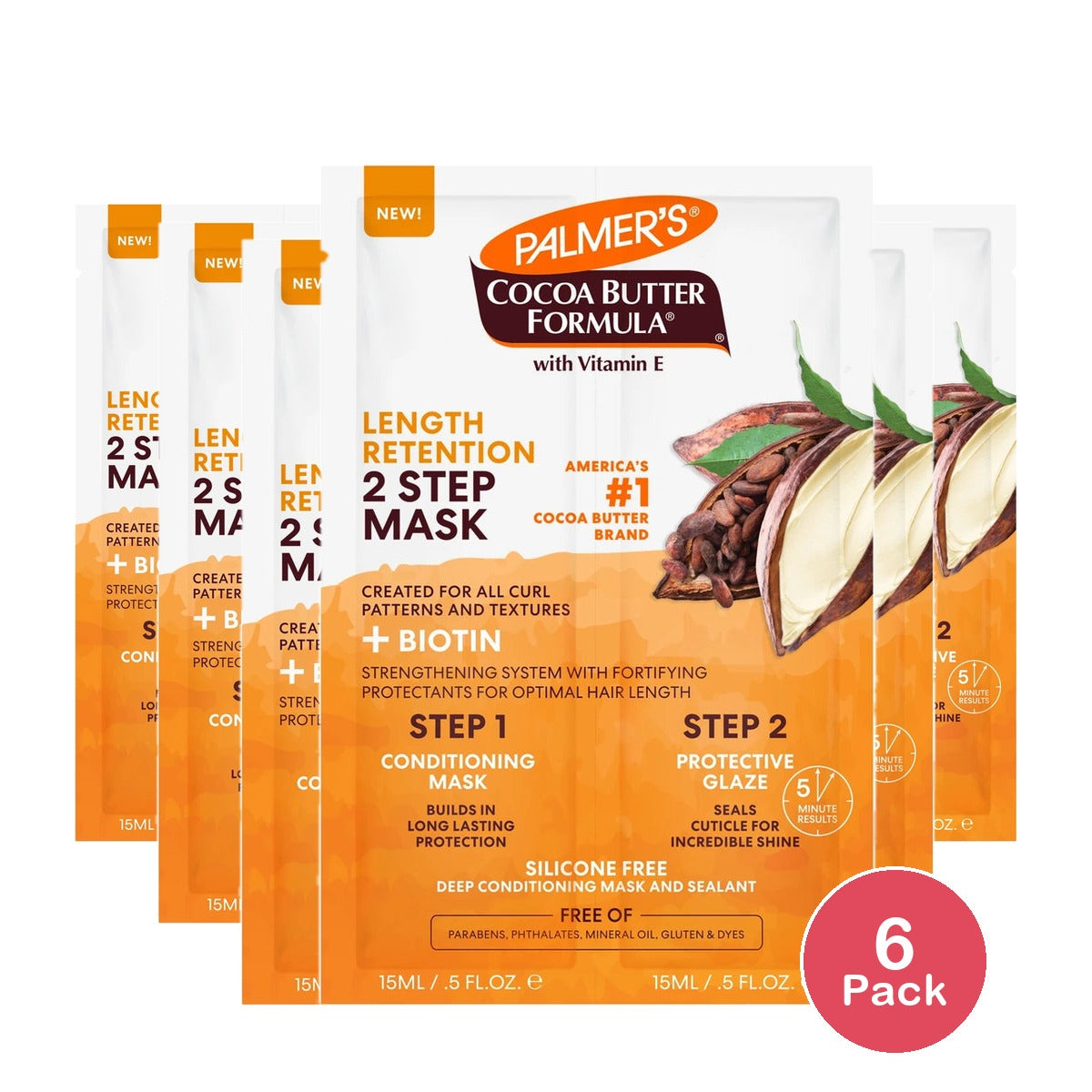 Palmer's Cocoa Butter Formula Length Retention 2-Step Hair Mask 1 fl. oz. 0.5Fl. Oz (Pack of 6)