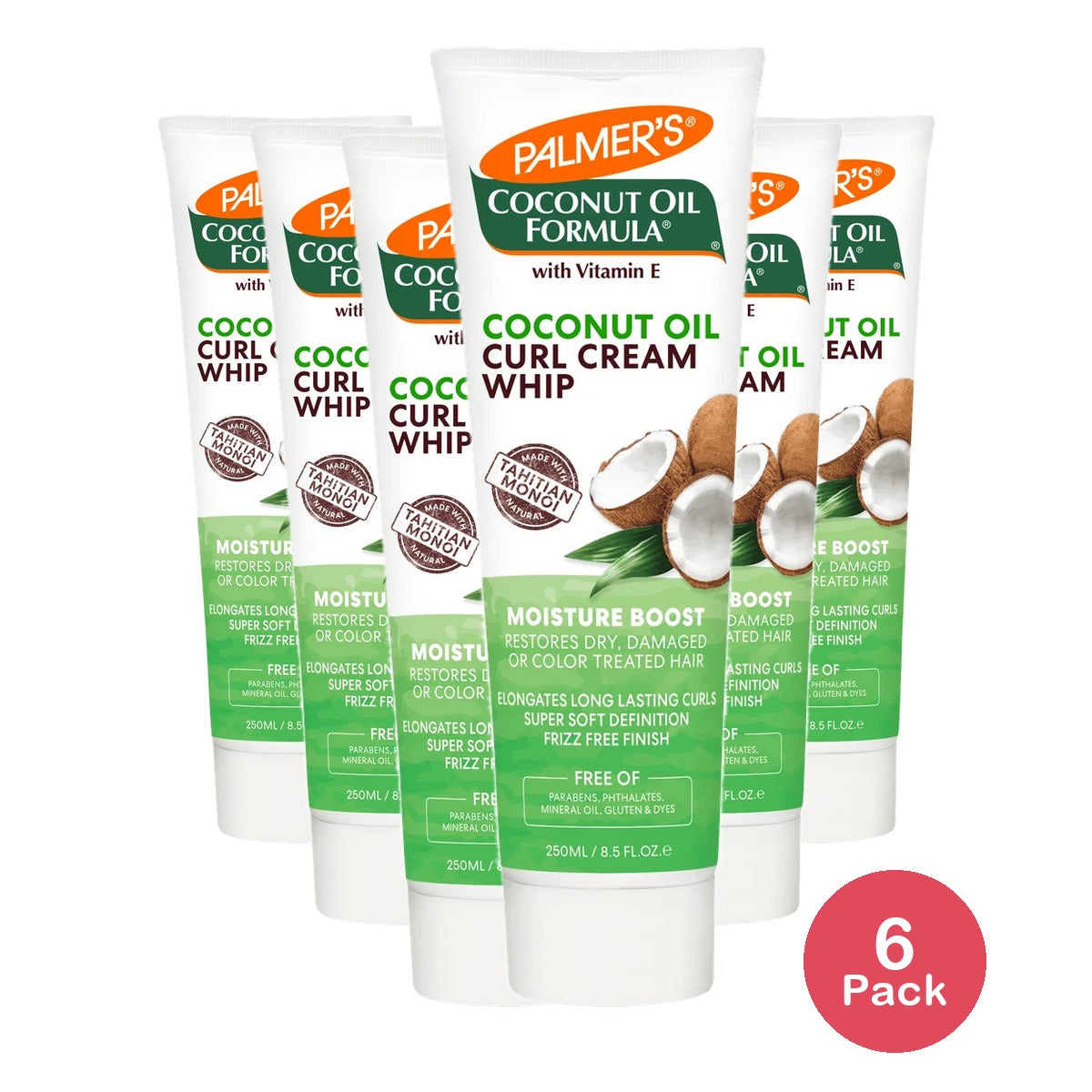 Palmer's Coconut Oil Formula Curl Whip Cream for Dry or Damaged Hair 8.5 oz. 8.5 Fl. Oz (Pack of 6)