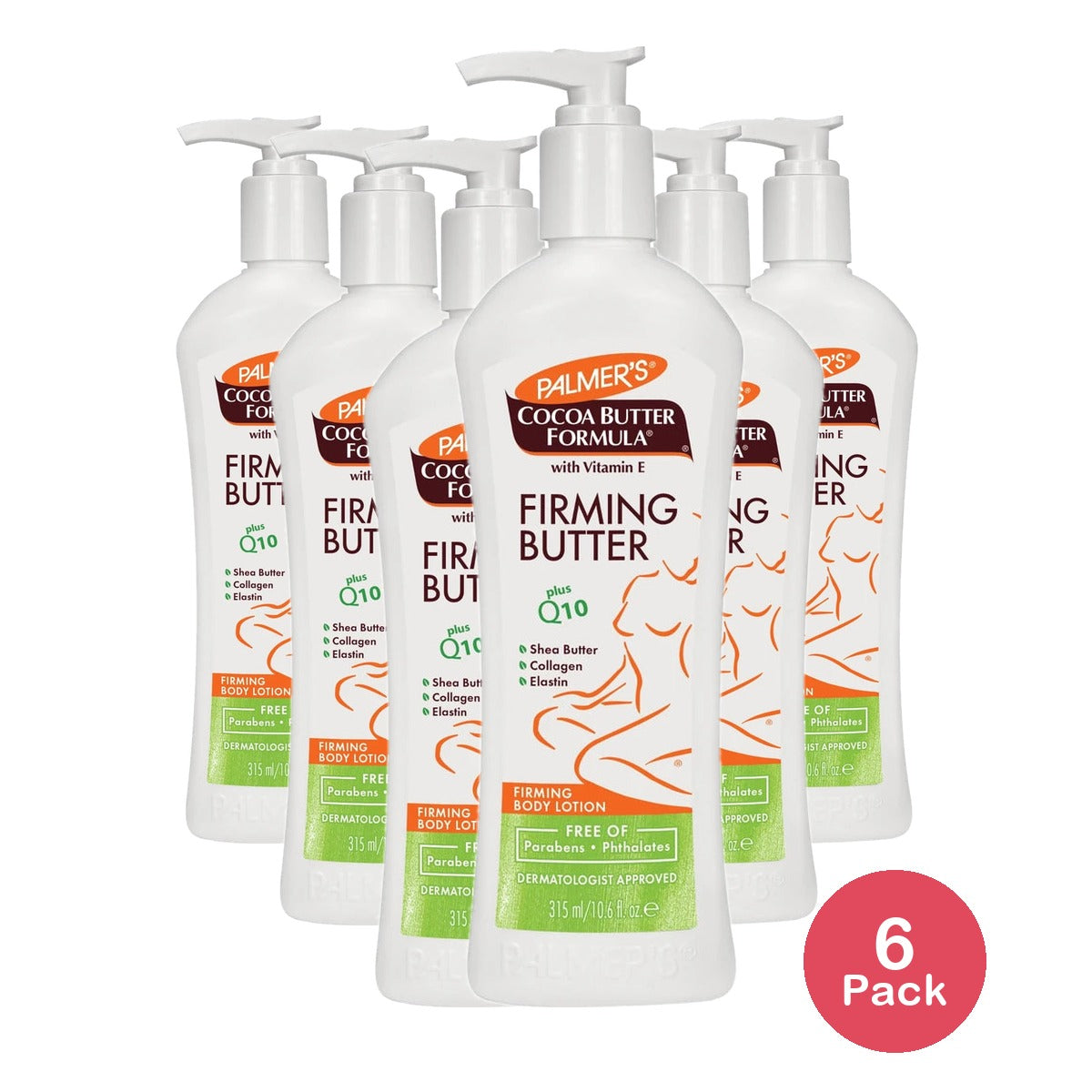 Palmer's Cocoa Butter Formula Firming Butter Lotion Pump Bottle - 10.6 10.6 Fl. Oz (Pack of 6)
