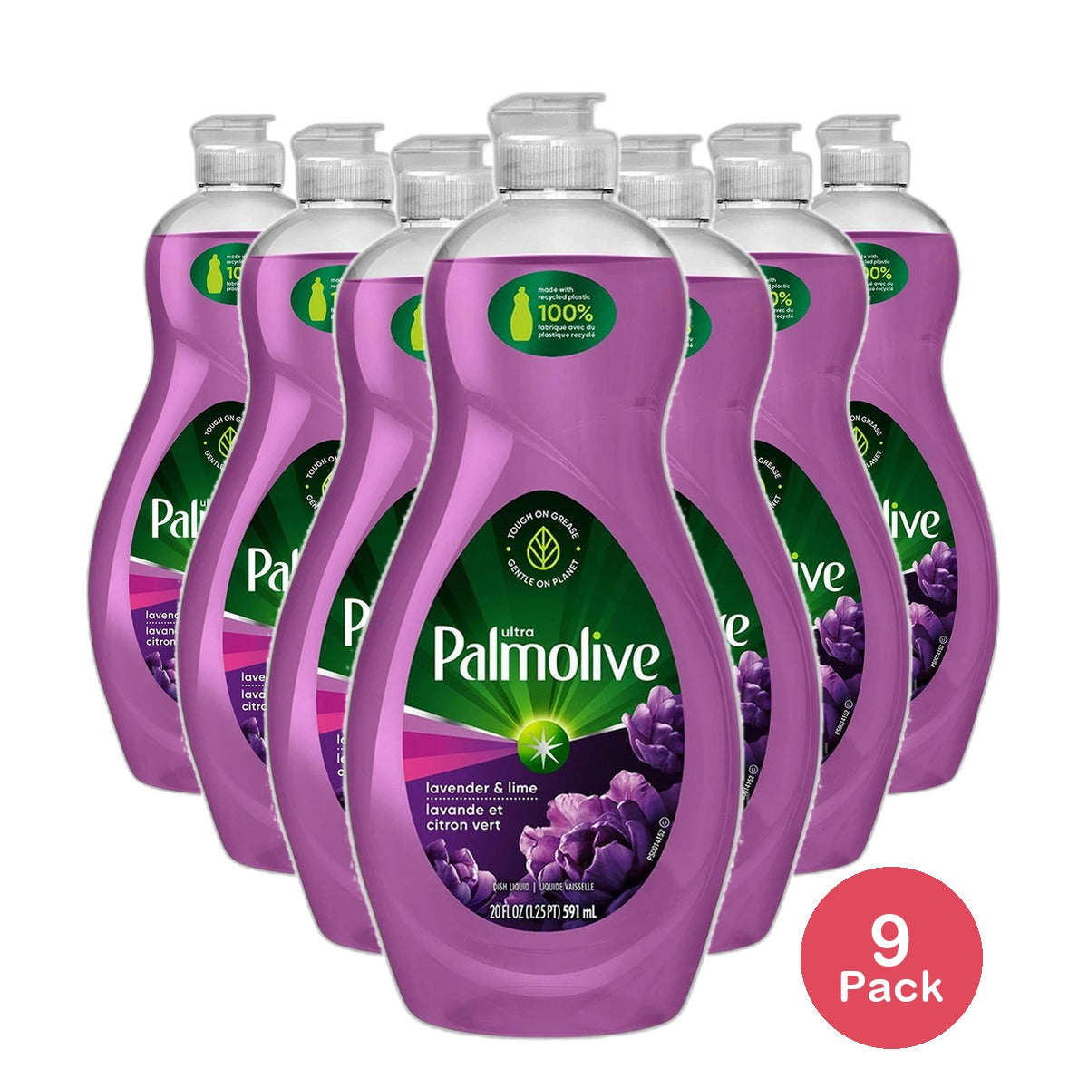 Palmolive Ultra Liquid Dish Soap Lavender and Lime Scent 20 flOz (Pack of 9)