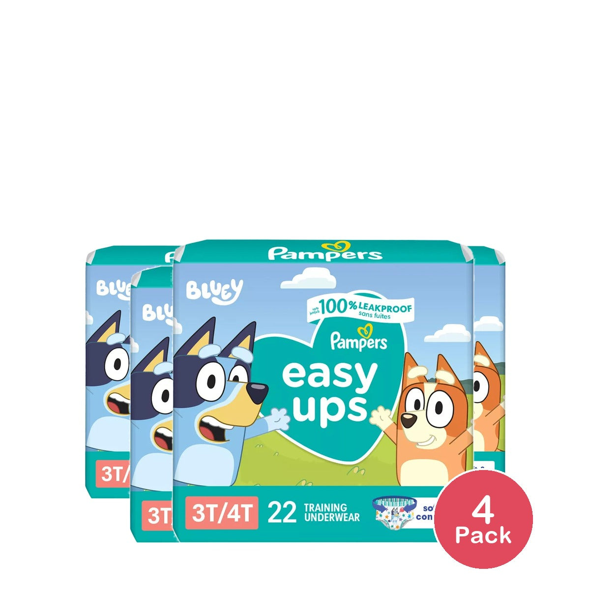 Pampers Easy Ups Bluey Training Underwear - Size 3T-4T - (Pack of 4)