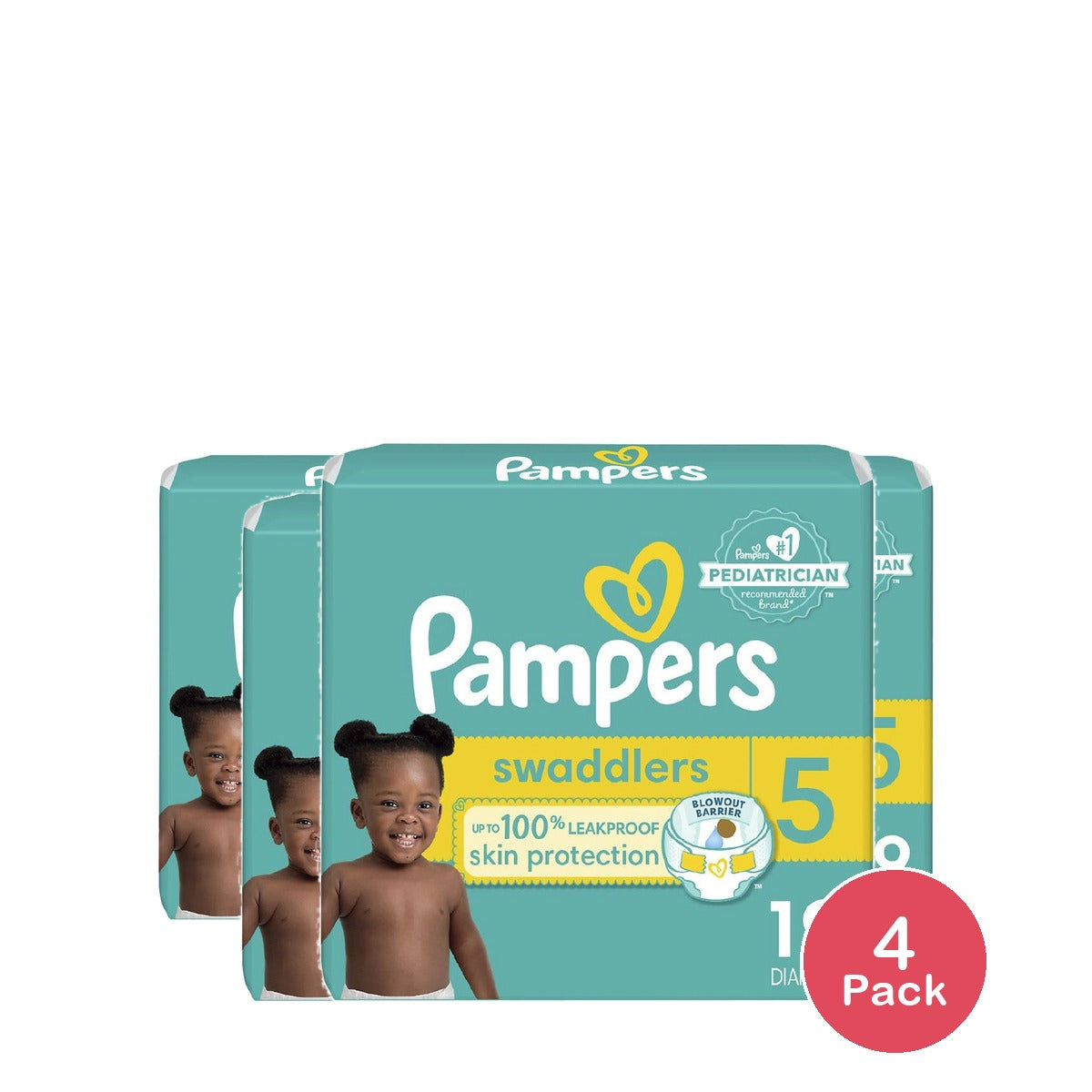 Pampers Swaddlers Diapers Size 5 (Pack of 4)