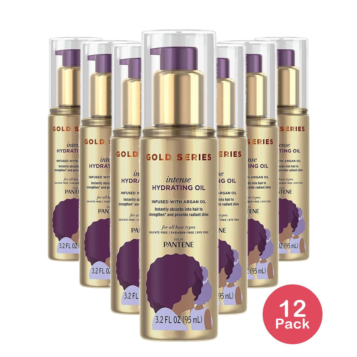 Pantene Gold Series Intense Hydrating Oil 3.2 Oz (Pack of 12)