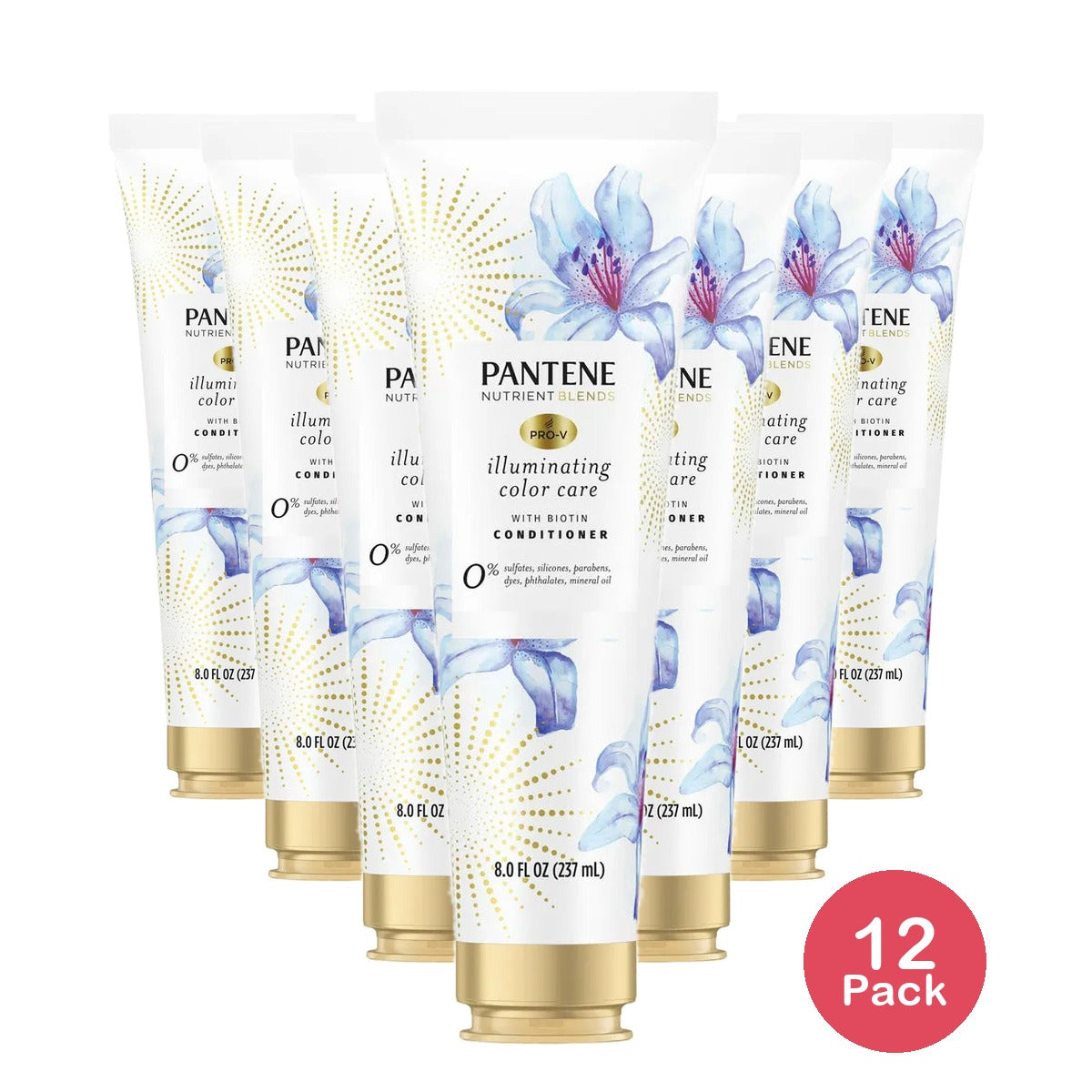 Pantene PRO-V Nutrient Blends illuminating color care conditioner with biotin 8 Oz (Pack of 12)