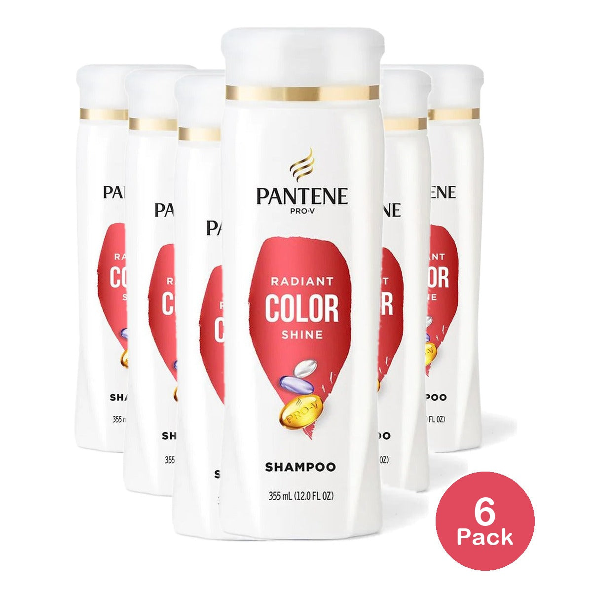 Pantene Pro-V Radiant Color Shine Shampoo 12 Oz (Pack of 6)
