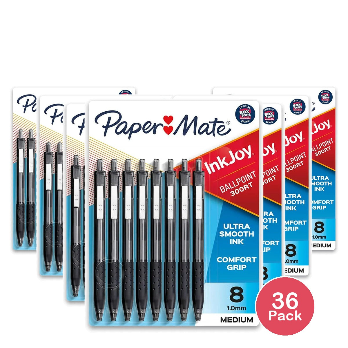 Paper Mate Ink Joy 300RT Ballpoint Pens Comfort Grip Medium 3.2Oz (Pack of 36)