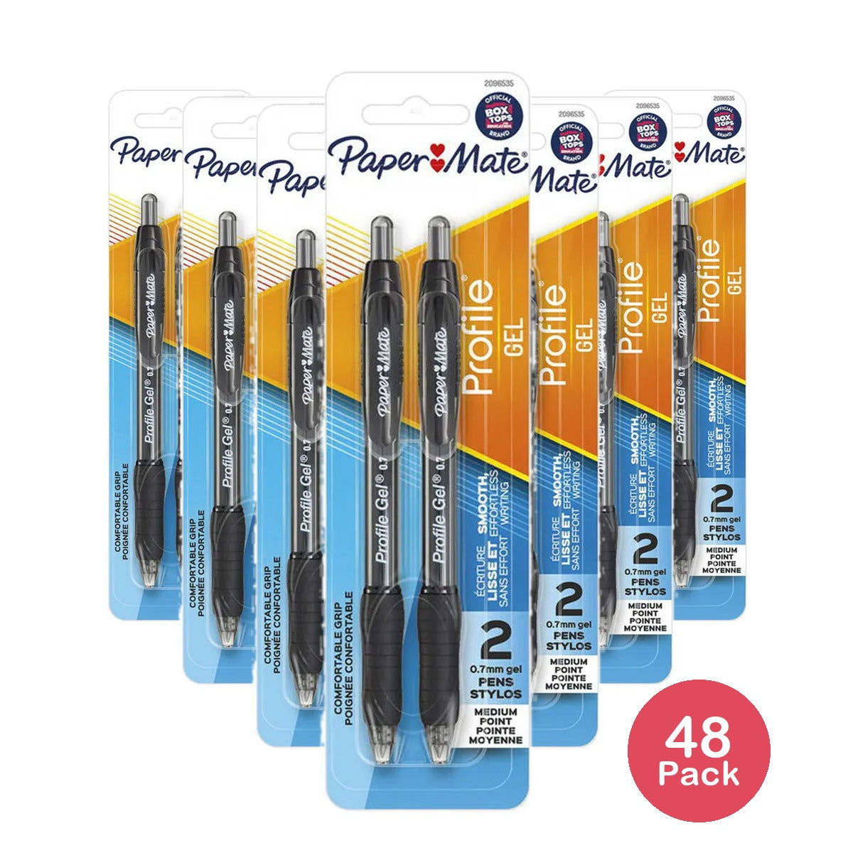 Paper Mate Profile Retractable Gel Pen 0.7mm Black 0.96oz (Pack of 48)