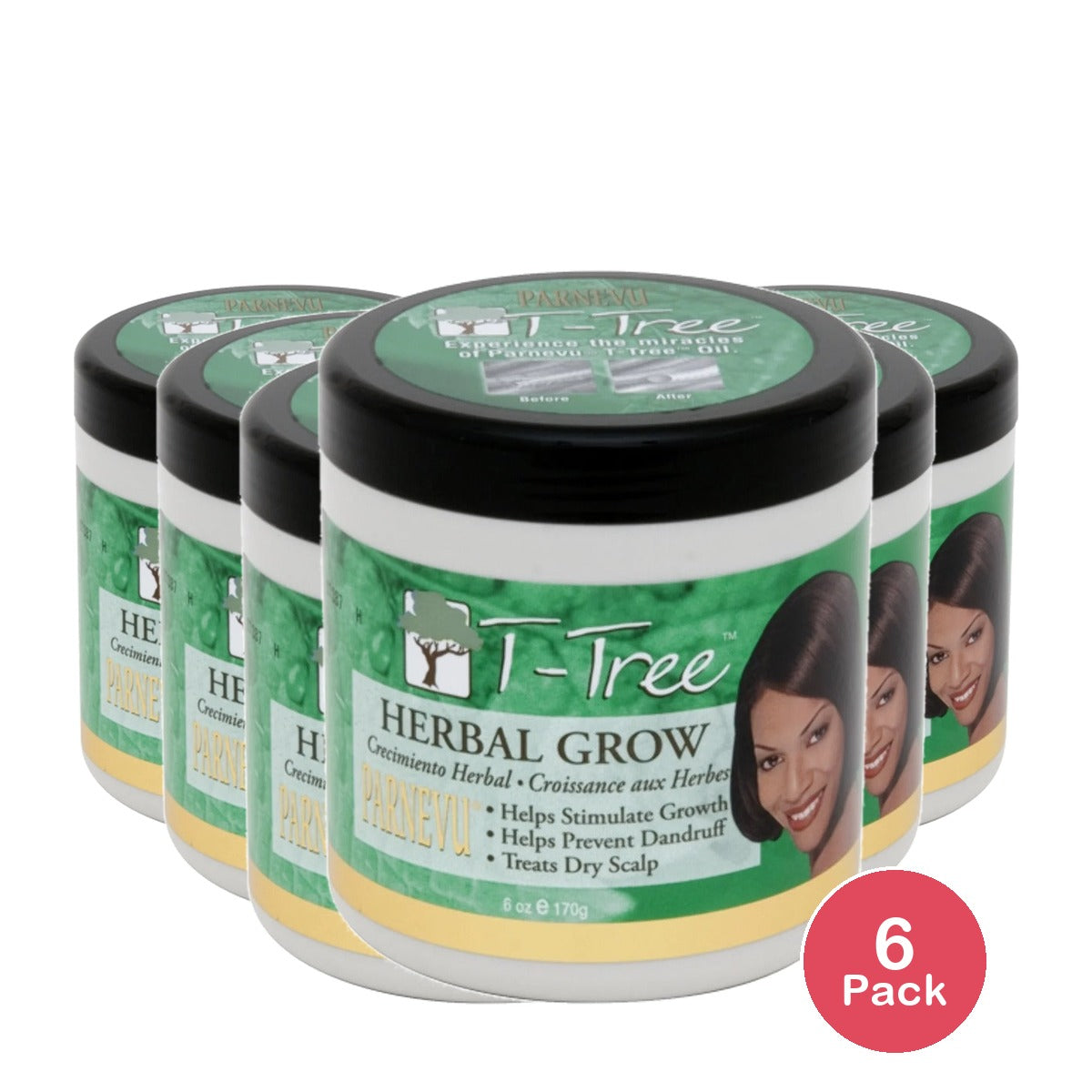 Parnevu Tea-Tree Herbal Grow 6 Oz (Pack of 6)