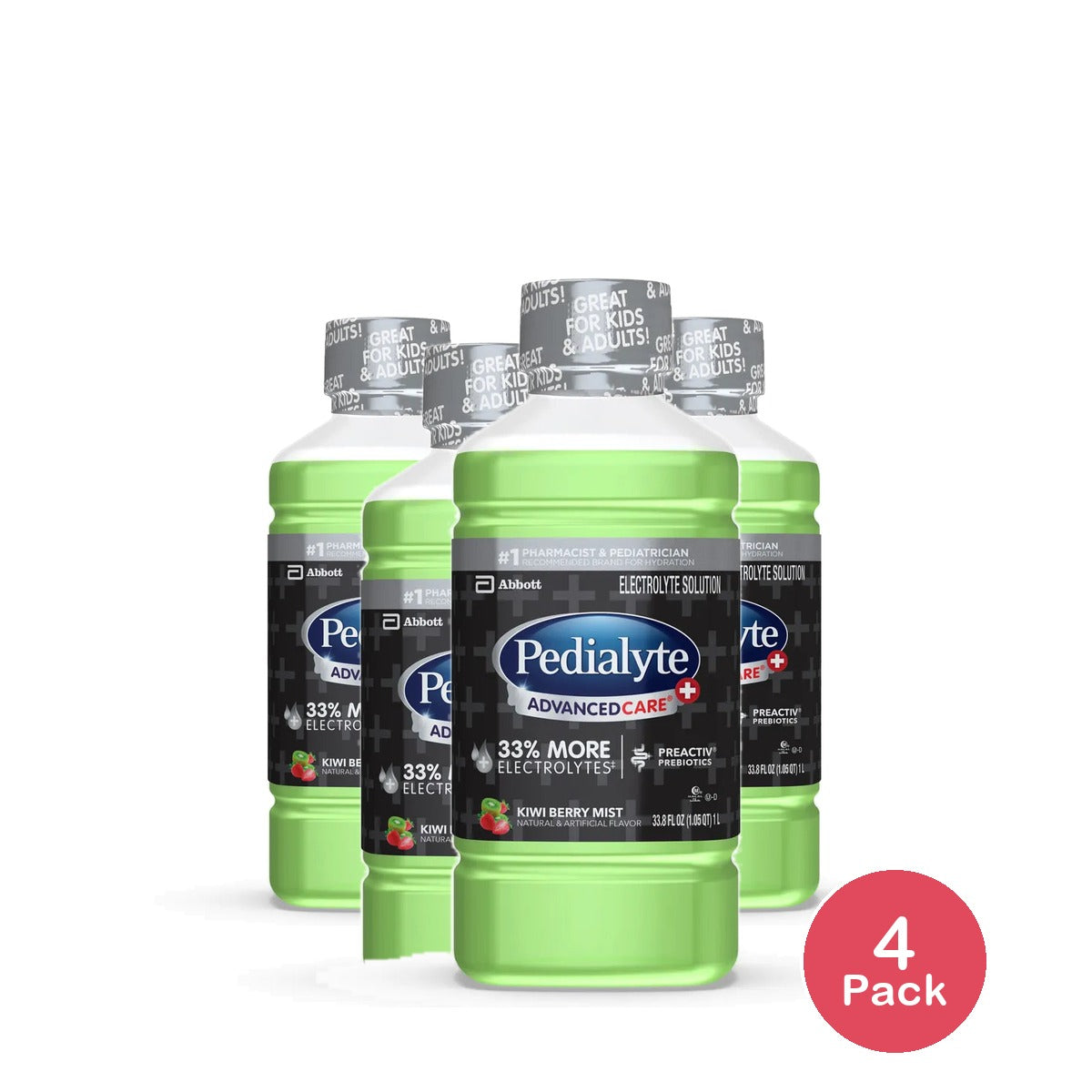 Pedialyte AdvancedCare Plus Kiwi Berry 33.8 oz (Pack of 4)