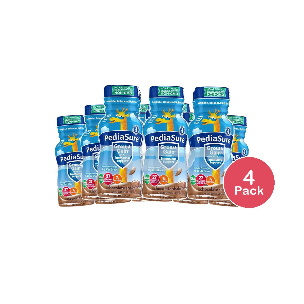 PediaSure Grow & Gain Chocolate 8 Oz (Pack of 4)