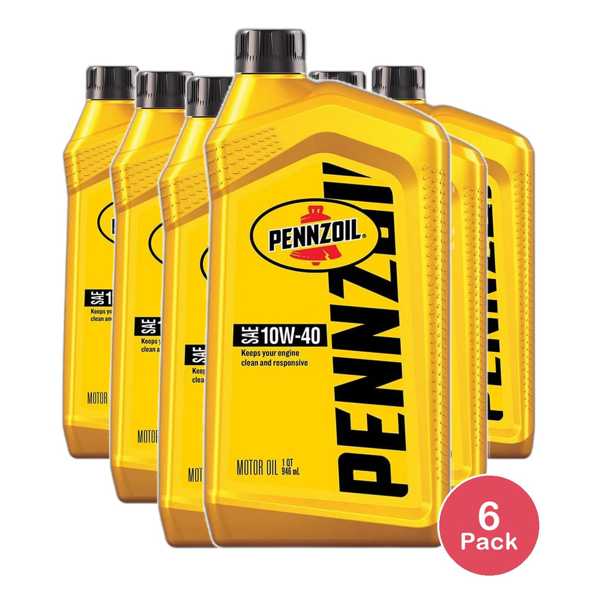 Pennzoil SAE 10W-40 Motor Oil for Engine 32 Oz (Pack of 6)