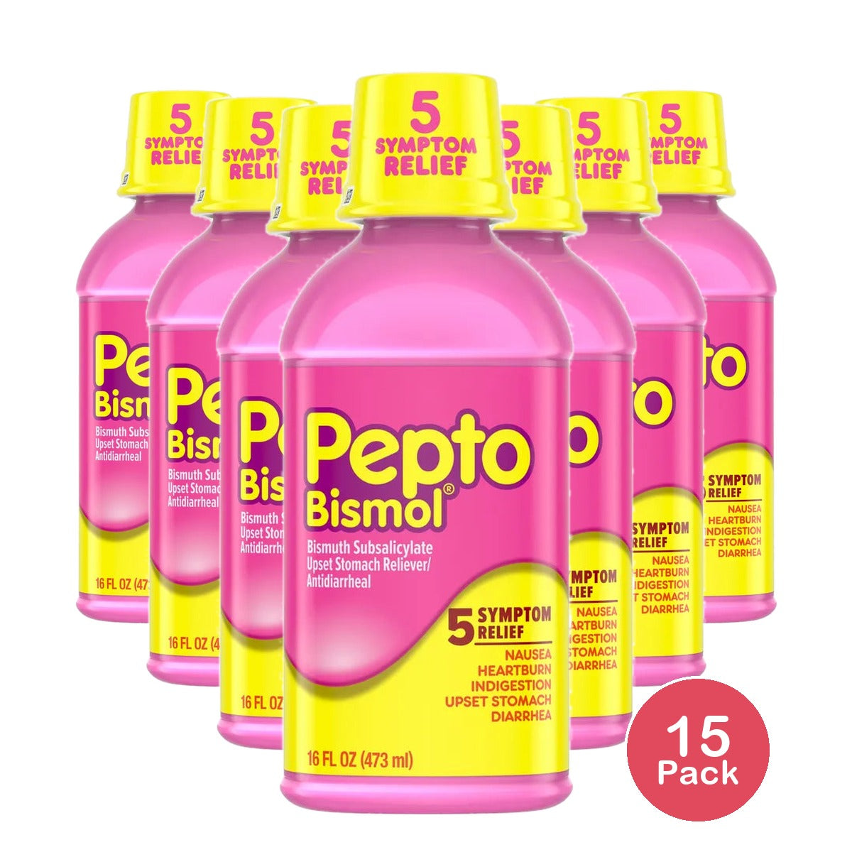 Pepto-Bismol Regular Strength Liquid For Antidiarrheal Upset Stomach Original16Oz (Pack of 12)