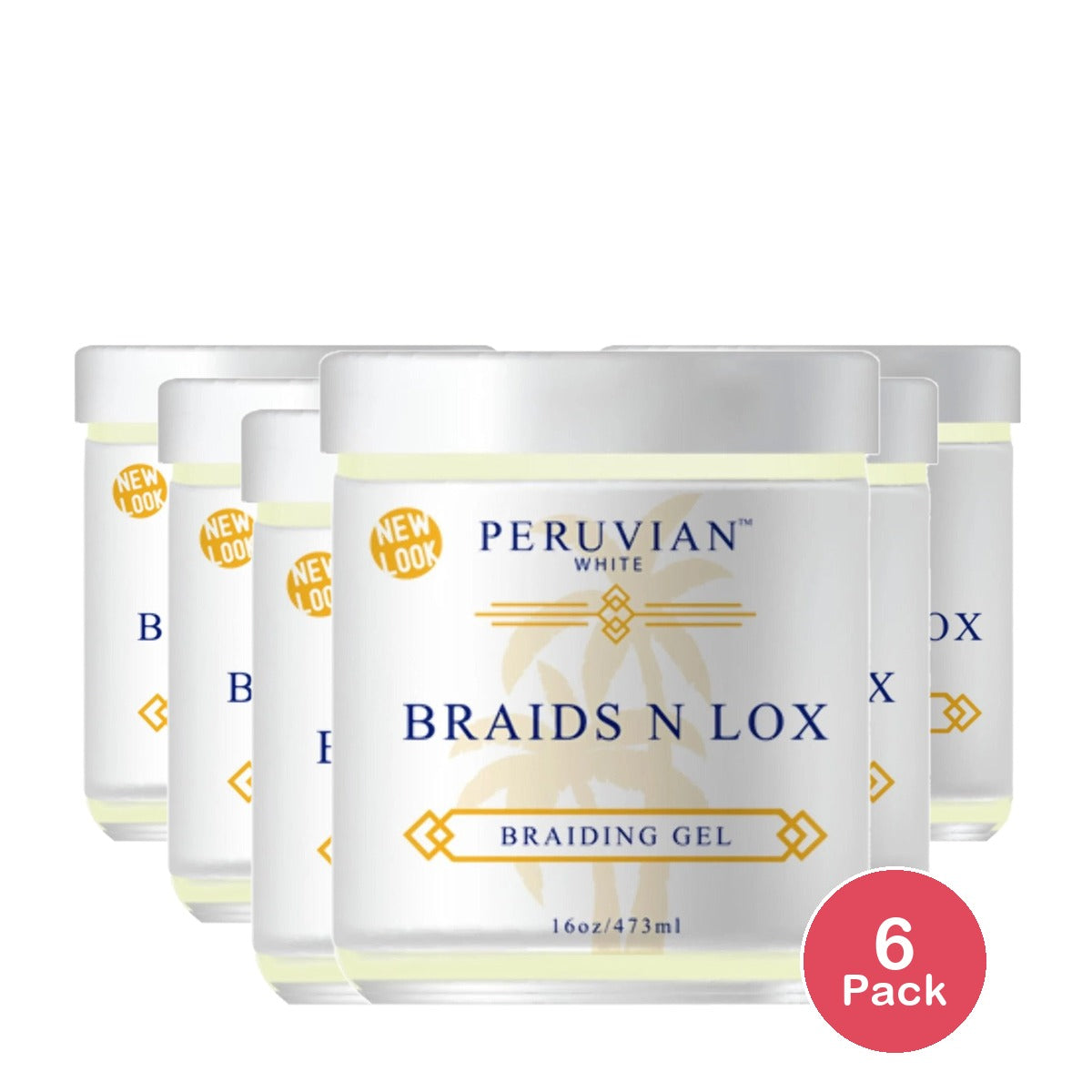 Peruvian White Braids N Lox Braiding Gel 8 Oz (Pack of 6)