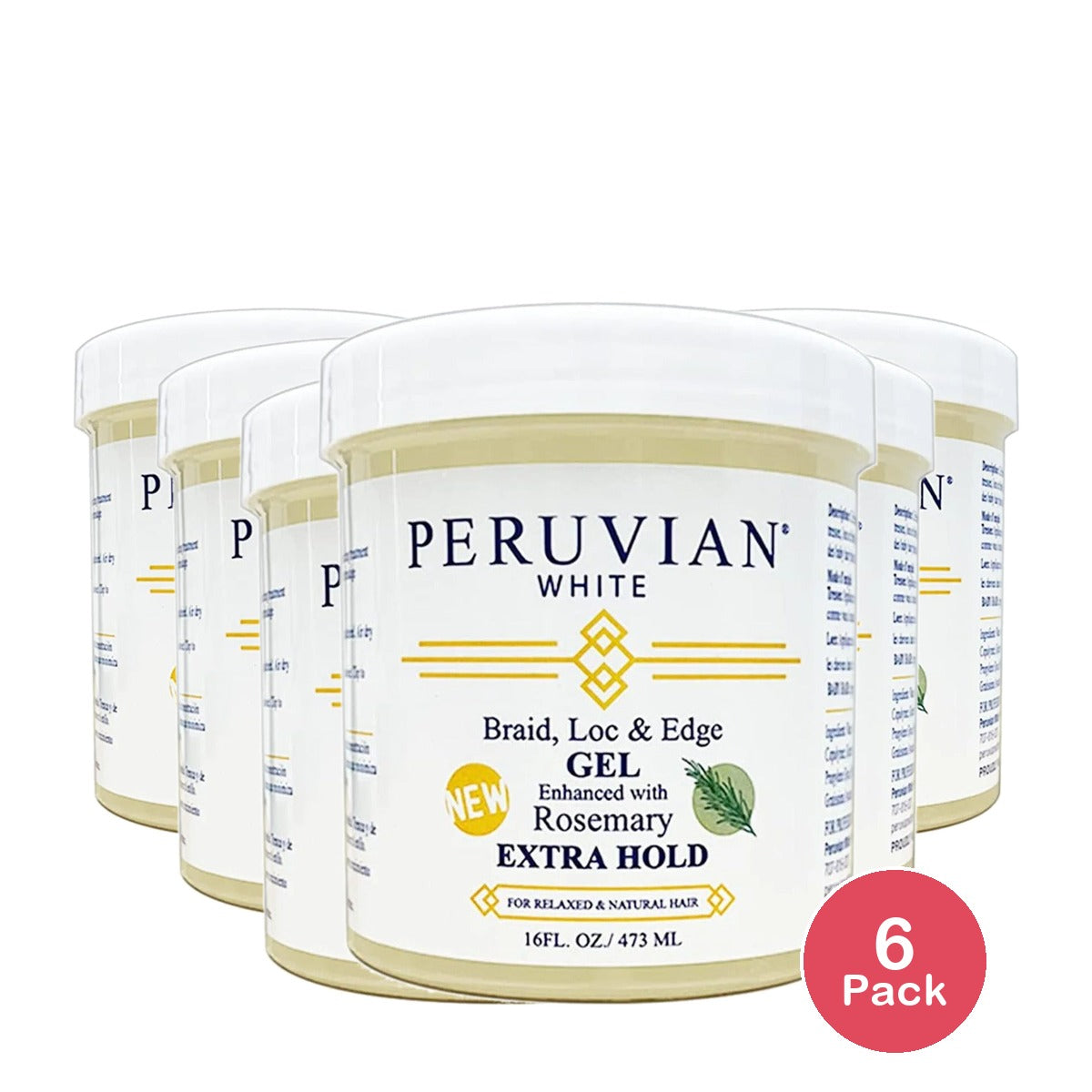 Peruvian White Rosemary Loc & Edge Gel 8 Oz (Pack of 6)