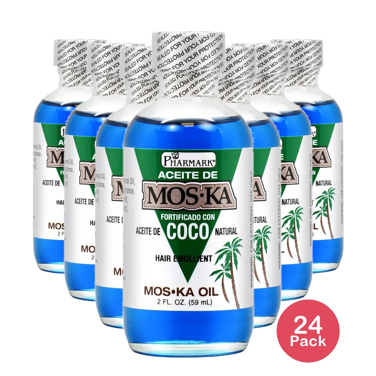 Phamark Drug & Spice Corp. Aceite de Moska Fortificado Con Coco -ounce Hair Oil 2 Oz (Pack of 24)
